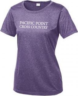 Sport-Tek Ladies Scoop Neck Tee, Purple Heather